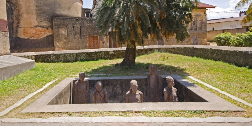 Indhegning på det gamle slavemarked i Stone Town, Zanzibar