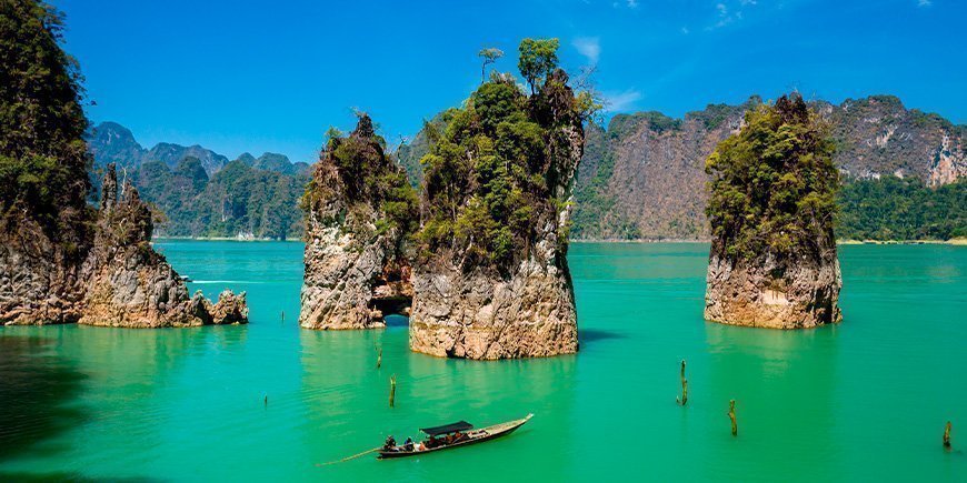 Oversigts over søen i Khao Sok Nationalpark