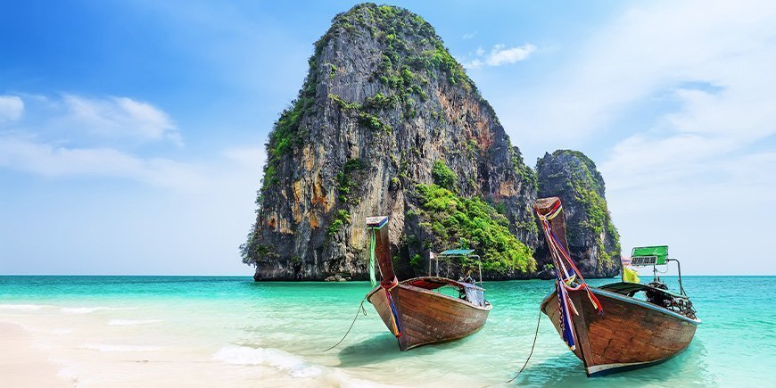 Ao Phra Nang Beach i Krabi, Thailand